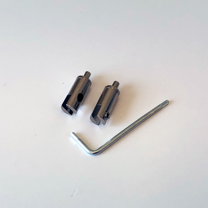 Topp vajerlås med automatlåsning, max 3,5mm, set om 2st inkl. låsskruv och insexsnyckel