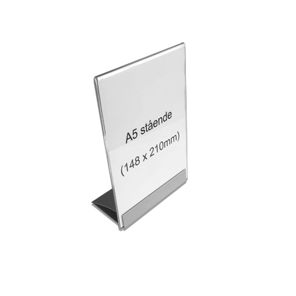 Exklusiv A5 bordsskylt, akrylficka inkl bordsstöd i aluminium