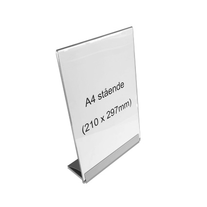 Exklusiv A4 bordsskylt, akrylficka inkl bordsstöd i aluminium
